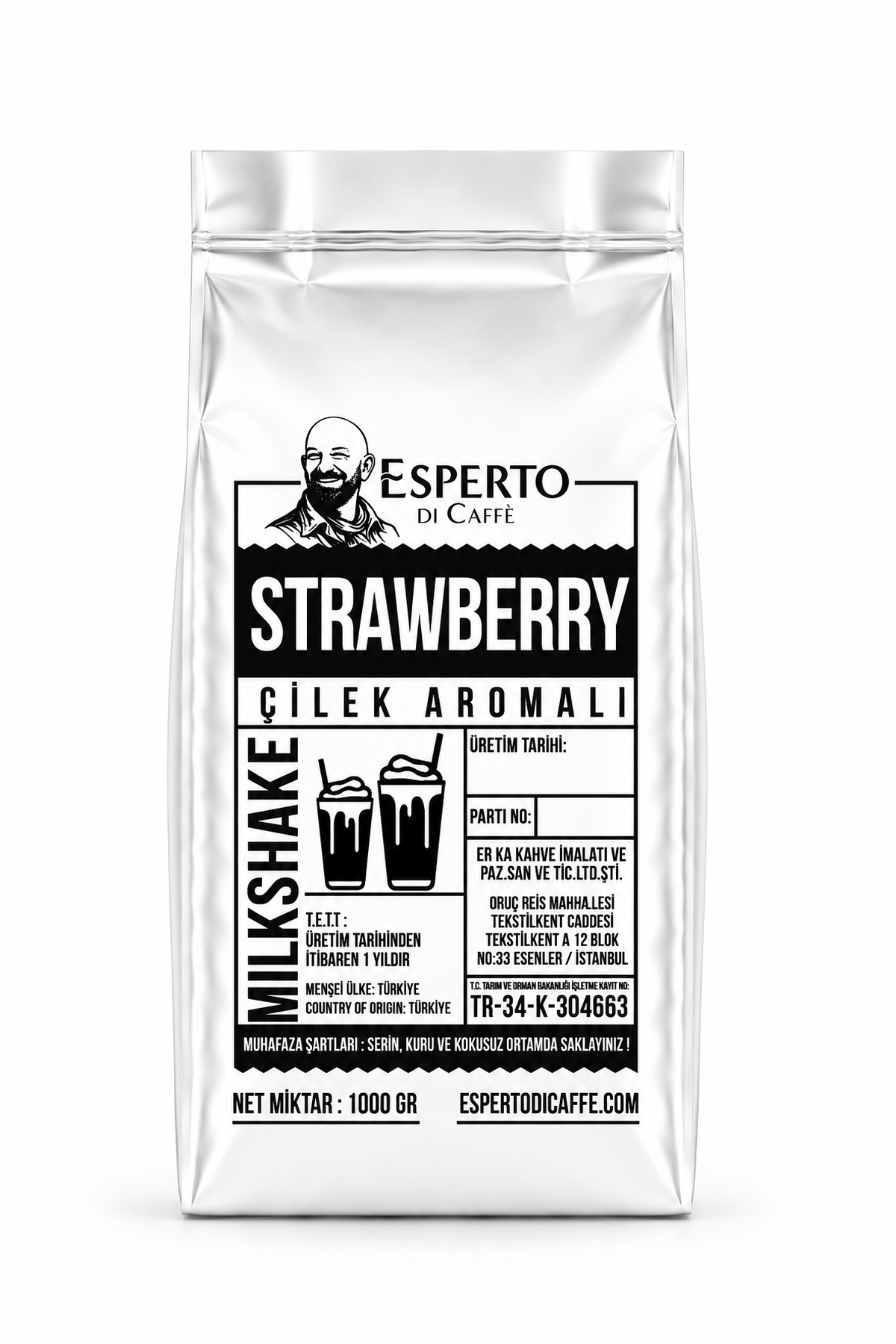 Esperto DiCaffe Milkshake Çilek 1000g